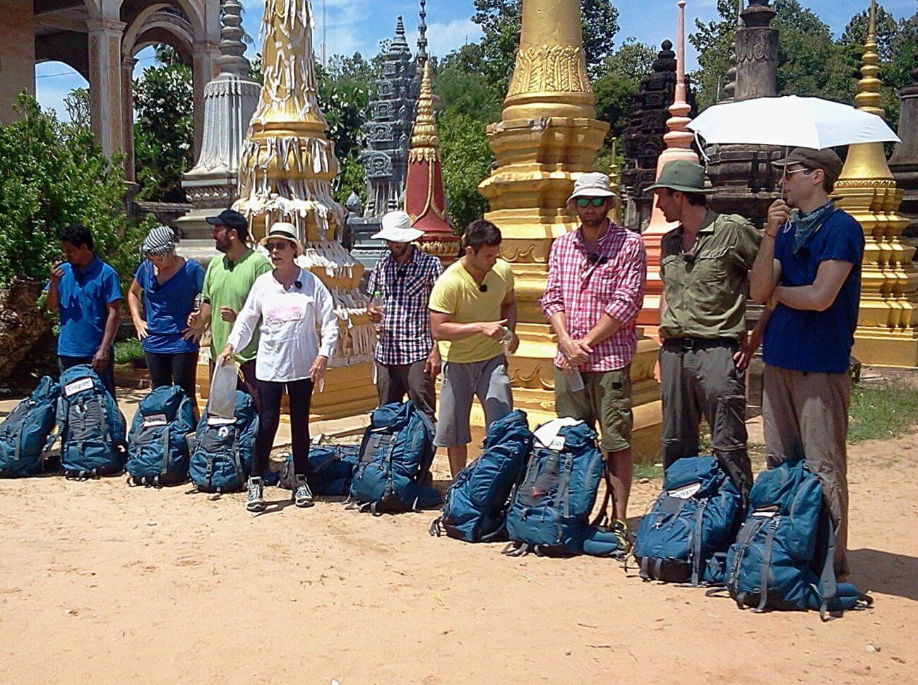 contestants at pagoda in siem reap
