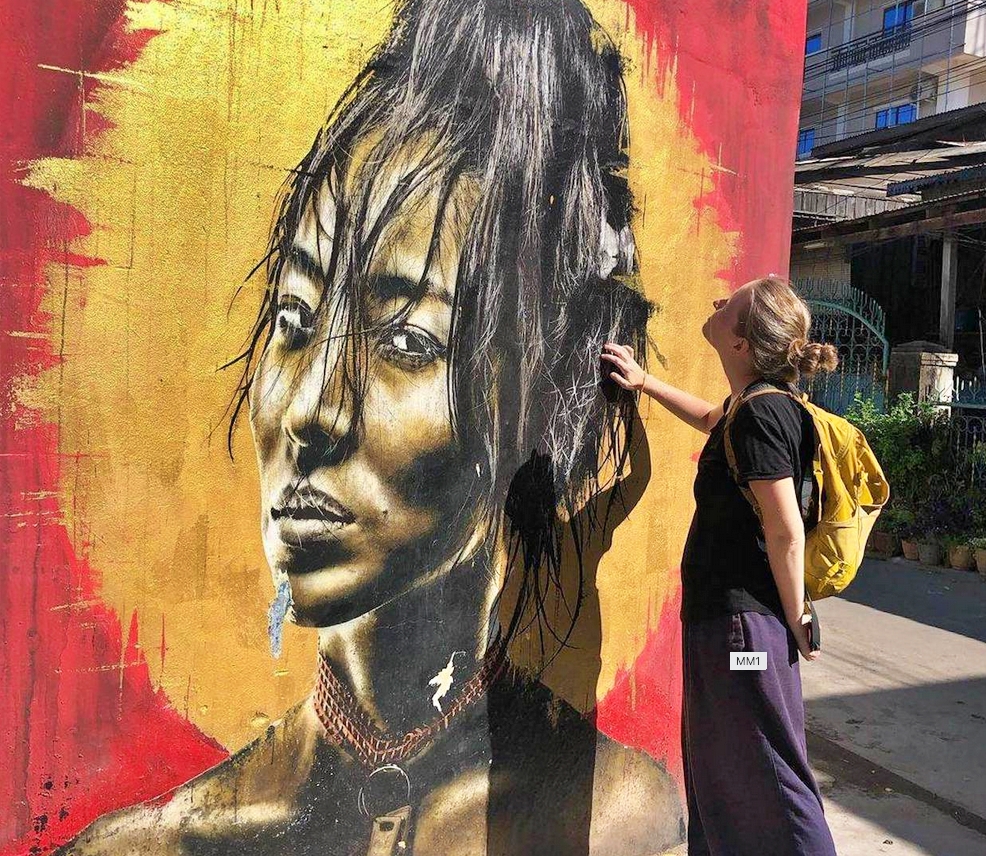 Lokale markt en straatkunst in Phnom Penh